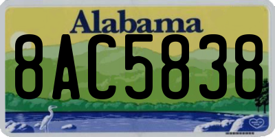 AL license plate 8AC5838