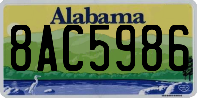 AL license plate 8AC5986