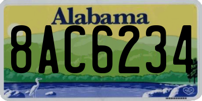 AL license plate 8AC6234