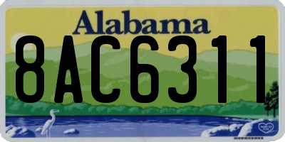 AL license plate 8AC6311