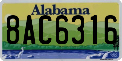 AL license plate 8AC6316