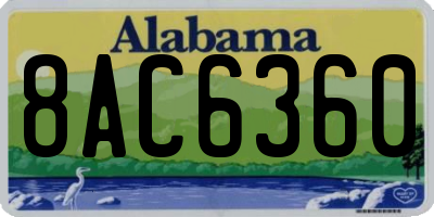 AL license plate 8AC6360