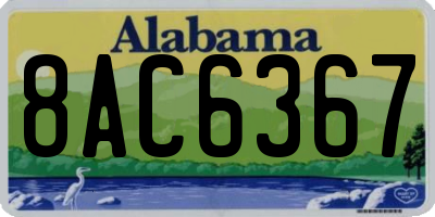 AL license plate 8AC6367