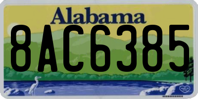 AL license plate 8AC6385