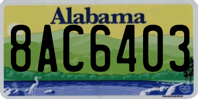 AL license plate 8AC6403