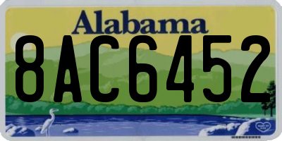 AL license plate 8AC6452