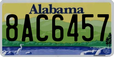 AL license plate 8AC6457