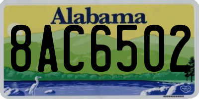 AL license plate 8AC6502