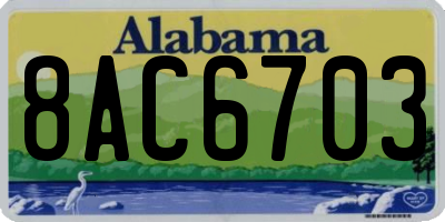 AL license plate 8AC6703
