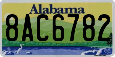 AL license plate 8AC6782