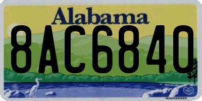 AL license plate 8AC6840