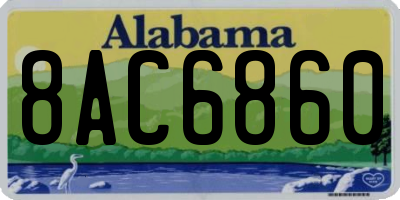 AL license plate 8AC6860