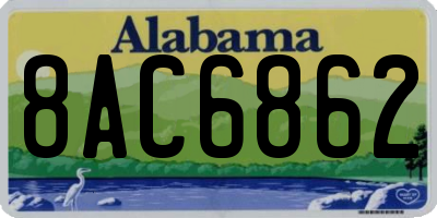 AL license plate 8AC6862