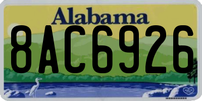 AL license plate 8AC6926