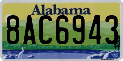AL license plate 8AC6943