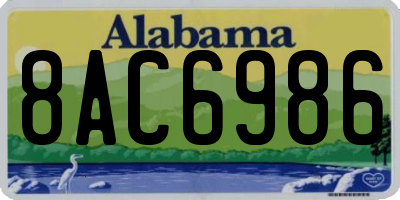 AL license plate 8AC6986