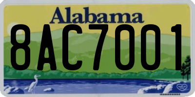 AL license plate 8AC7001
