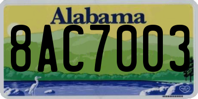 AL license plate 8AC7003