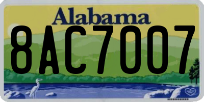 AL license plate 8AC7007