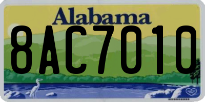 AL license plate 8AC7010