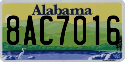 AL license plate 8AC7016