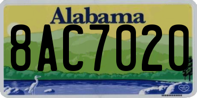 AL license plate 8AC7020