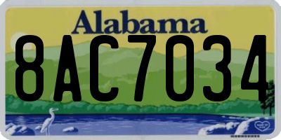 AL license plate 8AC7034