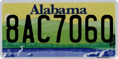 AL license plate 8AC7060