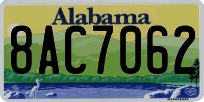 AL license plate 8AC7062