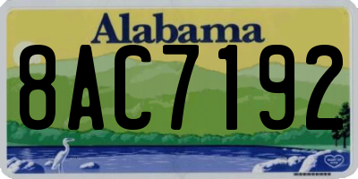 AL license plate 8AC7192