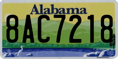 AL license plate 8AC7218