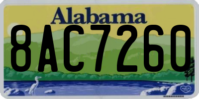 AL license plate 8AC7260