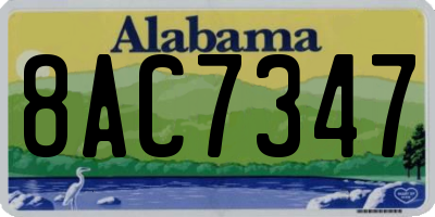 AL license plate 8AC7347