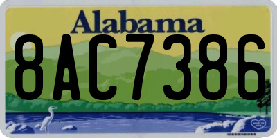 AL license plate 8AC7386