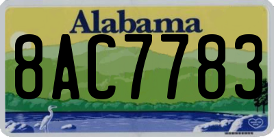 AL license plate 8AC7783