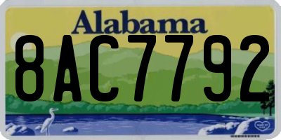 AL license plate 8AC7792