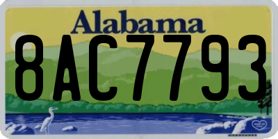 AL license plate 8AC7793