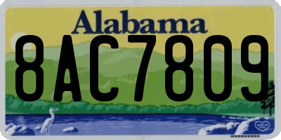 AL license plate 8AC7809