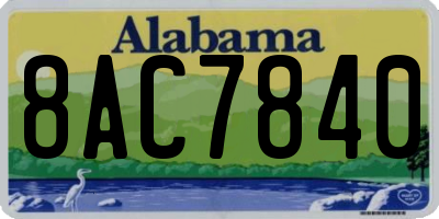 AL license plate 8AC7840