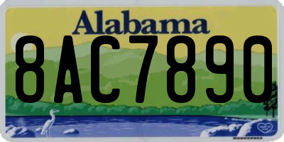 AL license plate 8AC7890