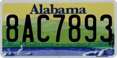AL license plate 8AC7893