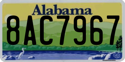 AL license plate 8AC7967