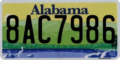 AL license plate 8AC7986