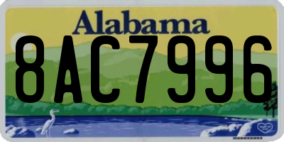 AL license plate 8AC7996
