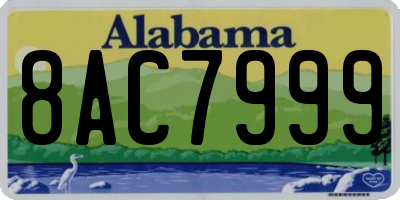 AL license plate 8AC7999