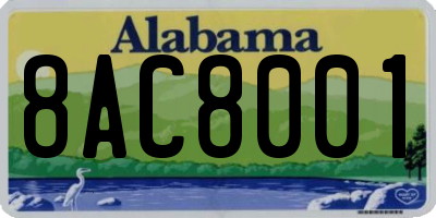 AL license plate 8AC8001