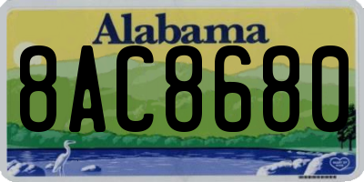 AL license plate 8AC8680
