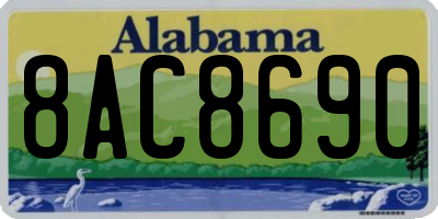 AL license plate 8AC8690