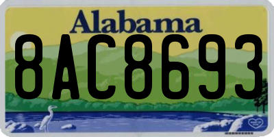 AL license plate 8AC8693