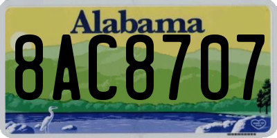 AL license plate 8AC8707